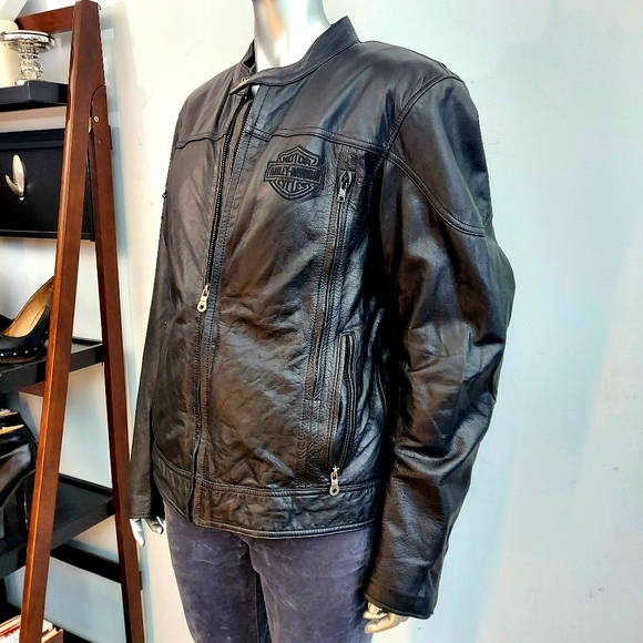 Harley-Davidson Other - Harley Davidson Black Leather Motorcycle Jacket, Men's M